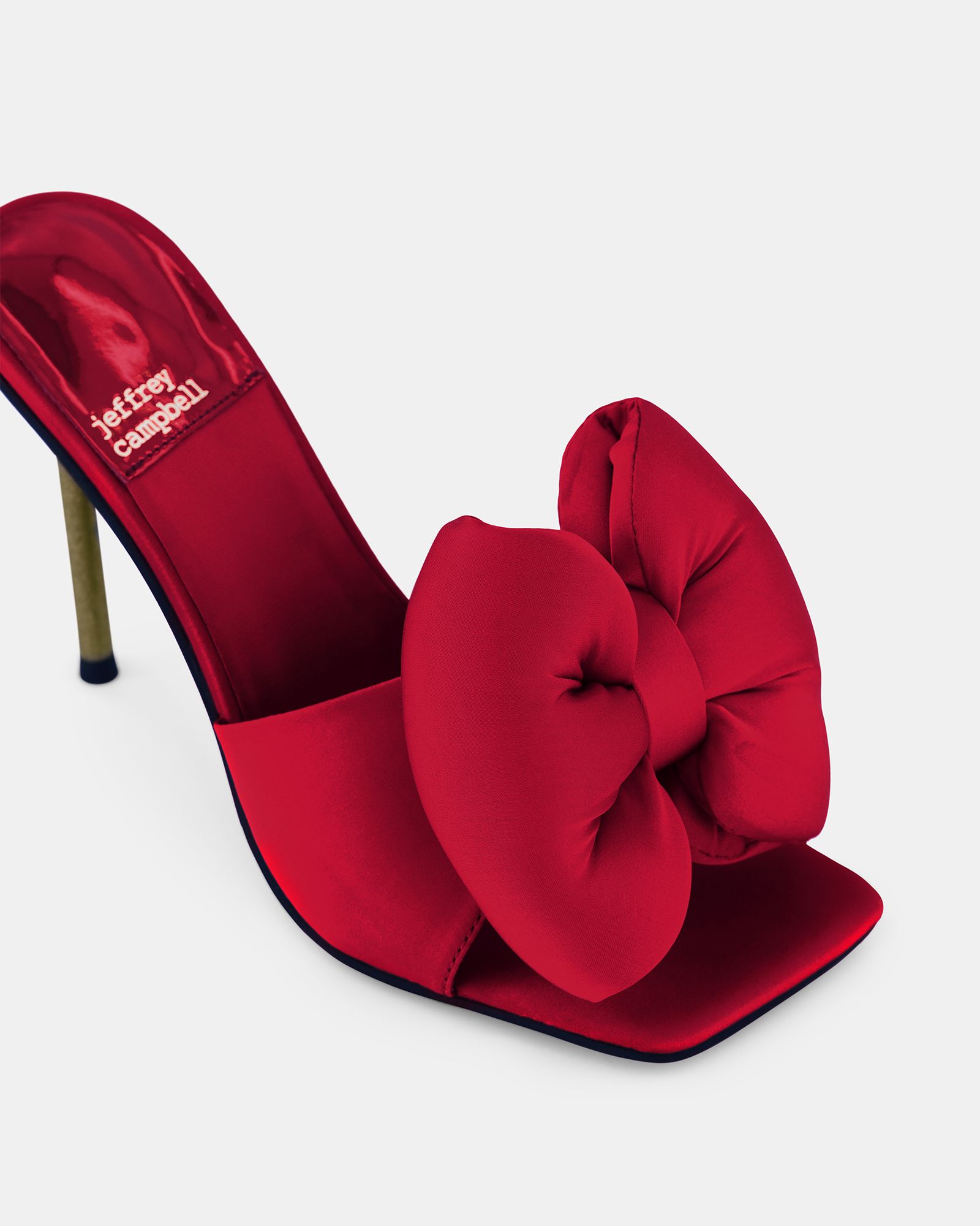 Jeffrey Campbell Bow-down · Red Satin Heels - Red Satin | Shoe ...