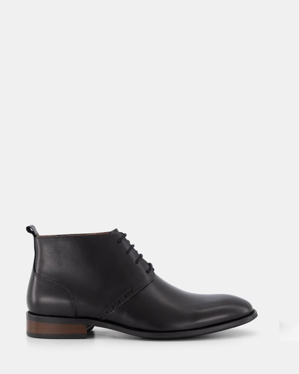Peter James Owen Pj Dress - Black Leather | Shoe Connection AU